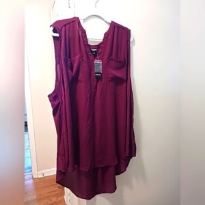 Torrid Harper sleeveless blouse; size 5XL; plum/purple